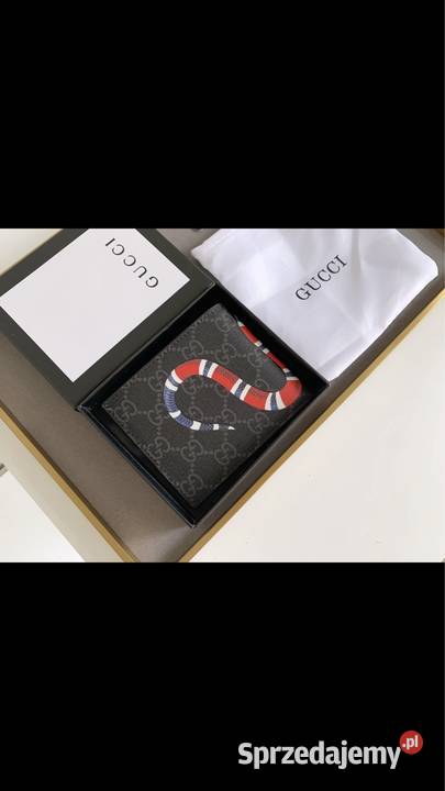 Portfel gucci z wężem pudełko płótno łódzkie