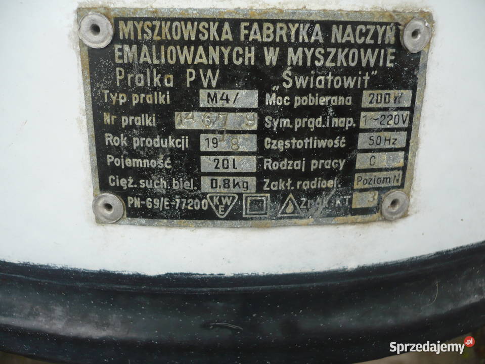 Pralka Światowit z PRLu 1978r sprawna 34cm śląskie Gliwice