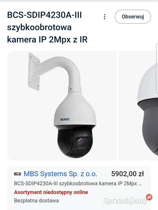 Nowa Kamera BCSSDIP4230AIII szybkoobrotowa sprzedam