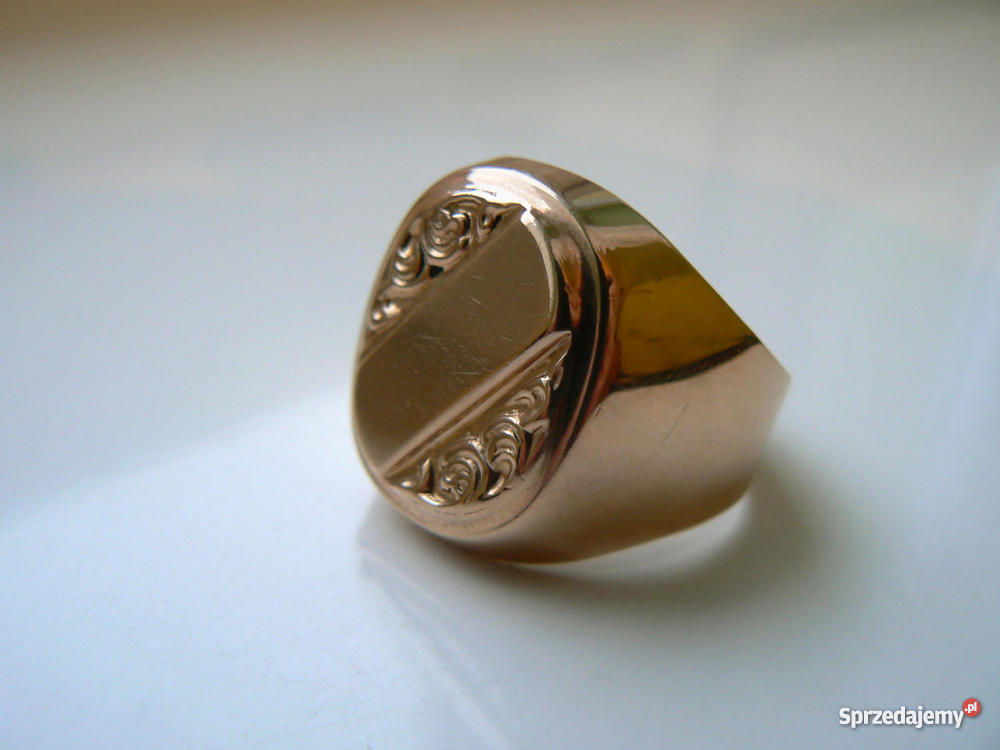 Złoty Pierścionek sygnet męski 837 gram próba 58 Gdańsk