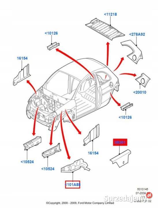 UCHWYT MOCOWANIE BŁOTNIKA PRAWY PRZÓD FORD KA Błotniki lubelskie