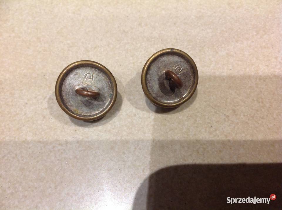 Stare Guziki Guzy Metalowe 2 sygnowane lubuskie Nowa Sól