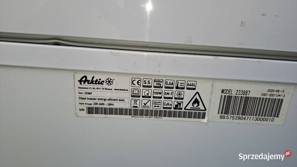 Zamrażarka skrzyniowa Arktic 446L