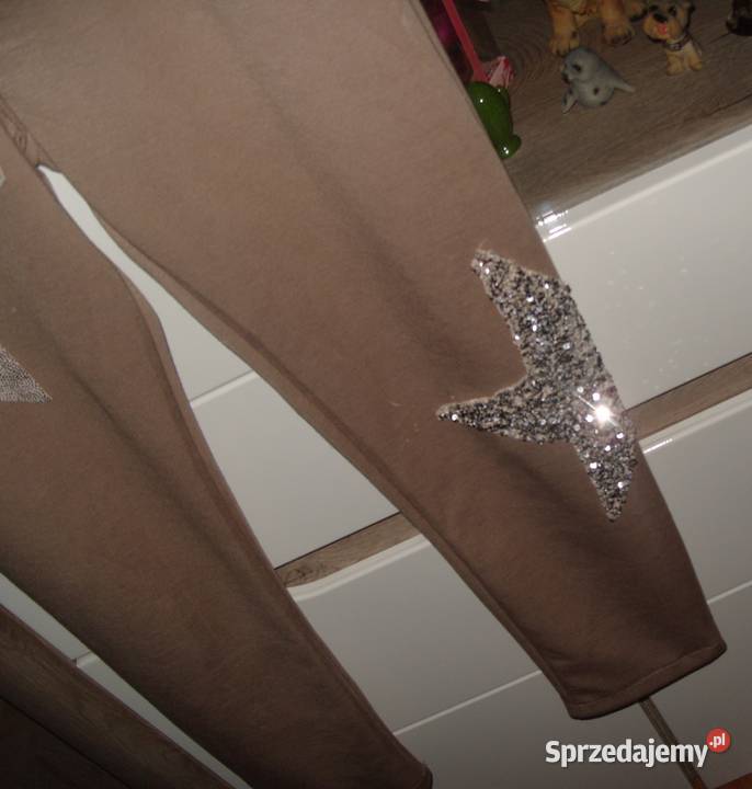 Legginso Spodnie gwiazdy Cekiny dodatek złota r