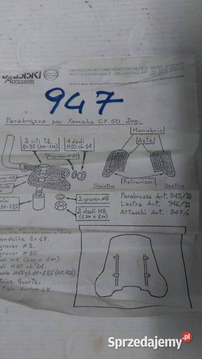 NOWA SZYBA OWIEWKA OSŁONA FABBRI MADE IN ITALY Bielsk Podlaski