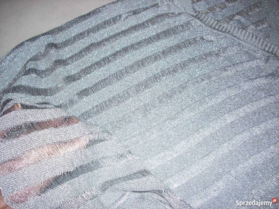 Srebrny Srebrzysty Sweter Sweterek Szerokie Nowy Sącz