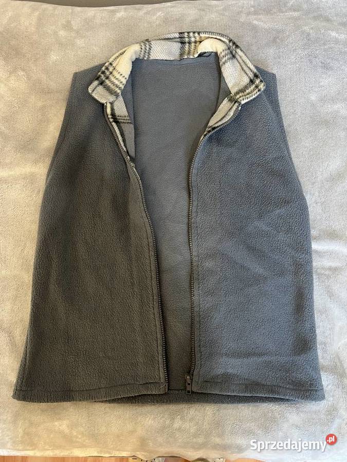 Kamizelka polarowa szara z elementem kraty Jasło