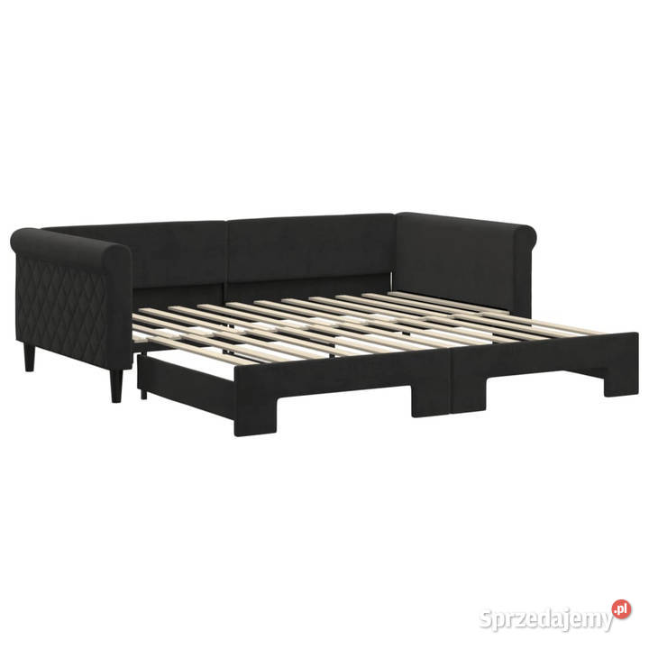 Sofa rozsuwana czarna aksamit 100x200 WM3197782 mazowieckie Warszawa sprzedam