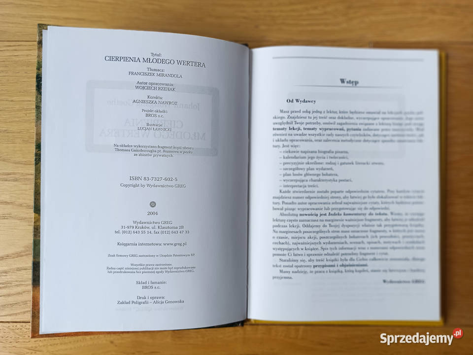 Cierpienia młodego Wertera wydanie z Wrocław