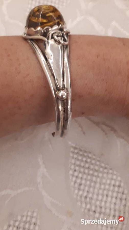 Bransoleta bangla z bursztynem Radom