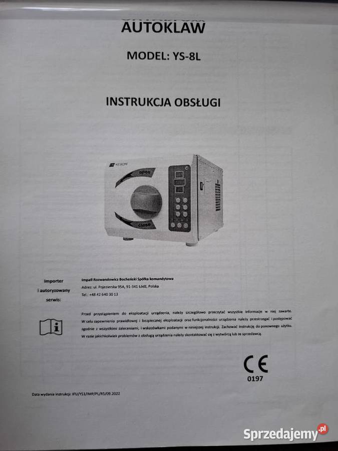 Nowy Autoklaw IS YESON Silver Line 8l kl B z małopolskie