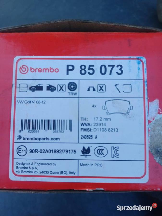Klocki brembo P 85 073 osobowe Mielec