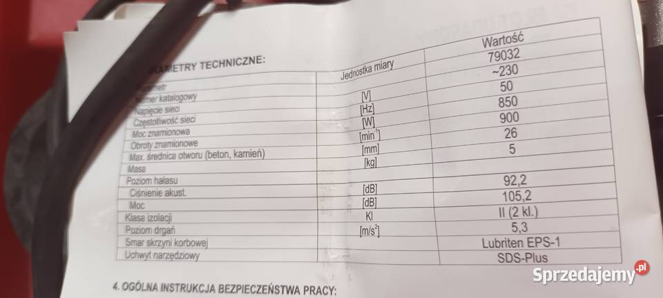 Młot udarowy TOYA 850 W 900min w walizce małopolskie