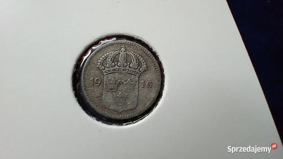 Stare monety 10 ore 1916 Szwecja srebro Lesko