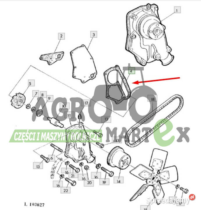 R97456 T28440 USZCZELKA POMPY WODY JD Wichrów