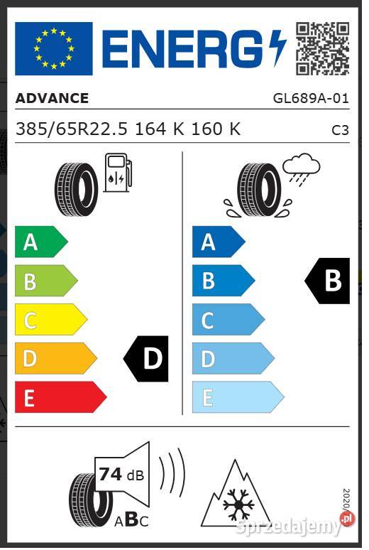 ADVANCE GL689A 38565 R225 Nowa opona naczepowa Zarębki
