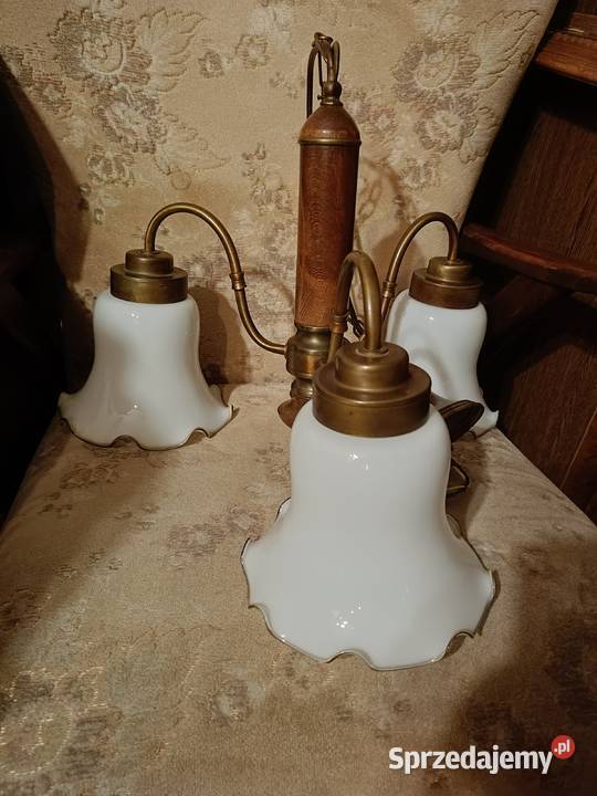 Lampa wisząca z trzema pięknymi kloszami Lipno sprzedam
