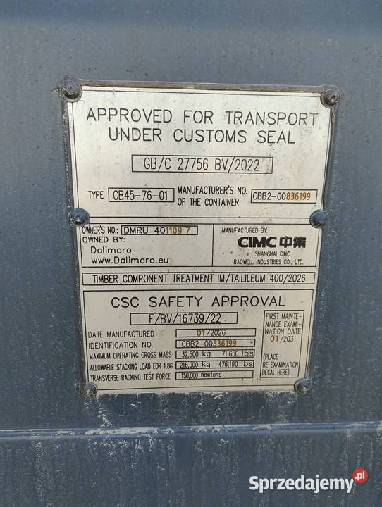 12m 40HC Kontener morski Nowy sprzedam