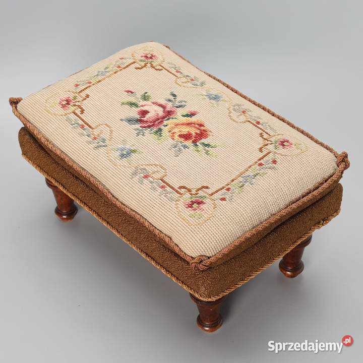 ARTexpert Podnóżek Ludwik Gobelin motyw kwiatowt zachodniopomorskie Dobrzany