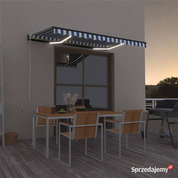 Ręcznie zwijana markiza z LED 350 x 250