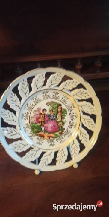 Talerz do powieszenia Sceny dworskie Sygnowany