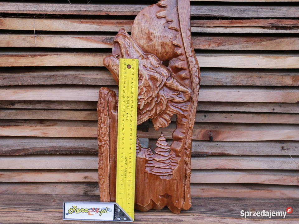Wilk płaskorzeźby myśliwskie z Bieszczad podkarpackie Jasienica Rosielna