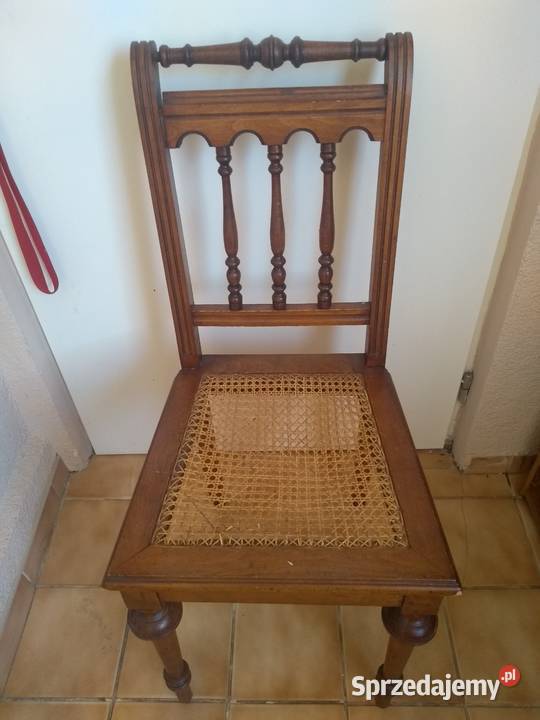 Krzesło drewniane ozdobne słomiane Meble Wysoka