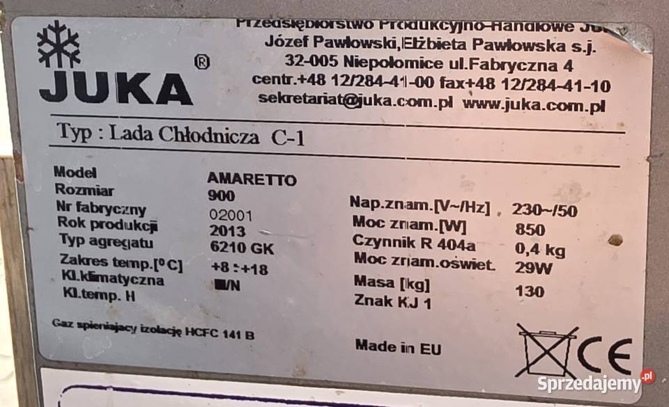 Witryna chłodnicza cukiernicza 96252 Warszawa