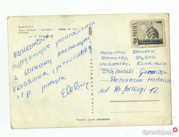 WARSZAWA MURY OBRONNE I BARBAKAN POCZTÓWKA Krynki