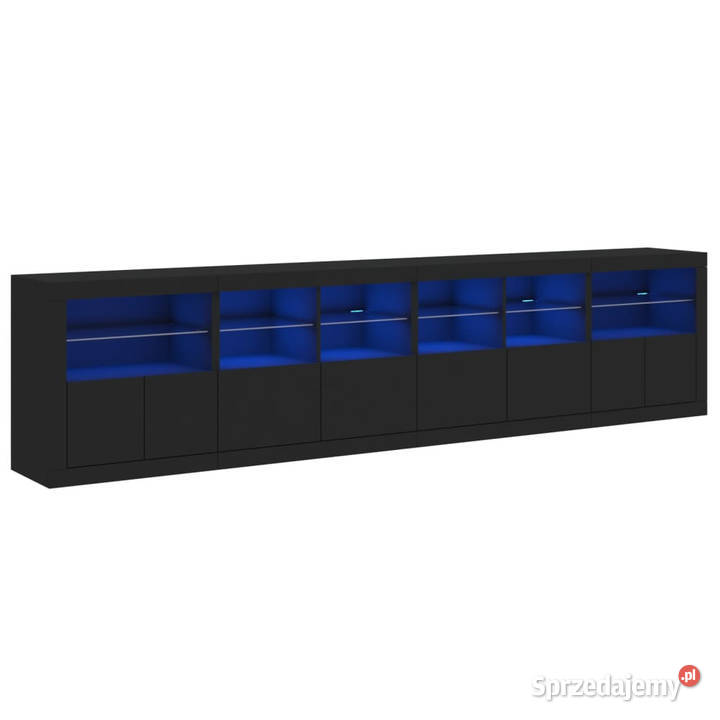 Szafka z oświetleniem LED czarna 283x37x67 Warszawa