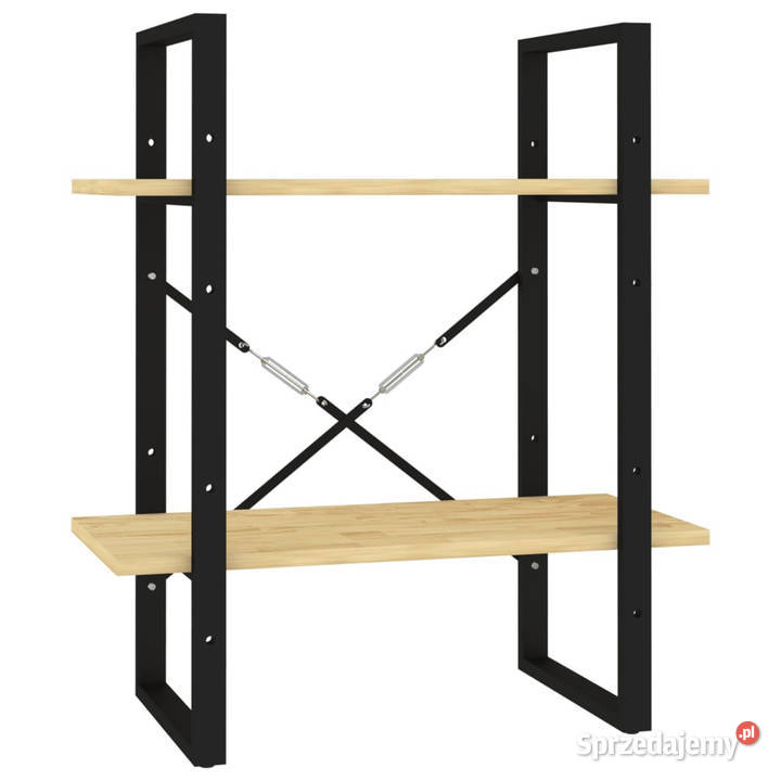 2poziomowy regał na książki 60x30x70 lite drewno