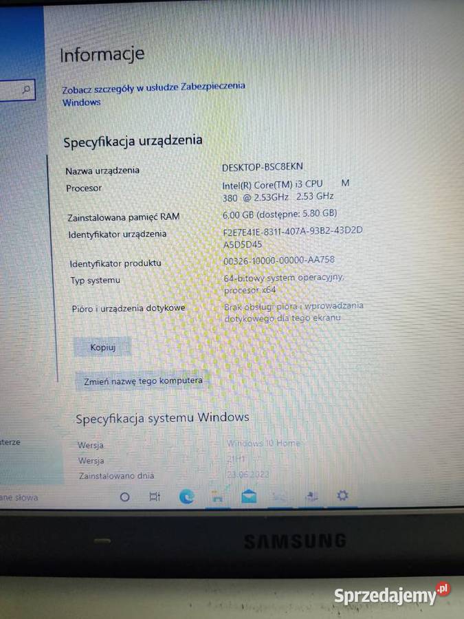 Laptop Samsung RV511 intel core i3 M380 6GB Ram sprzedam