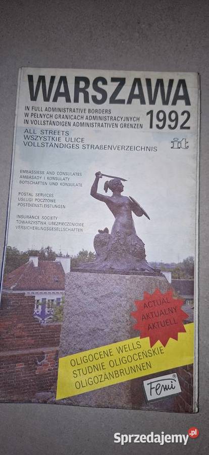 Warszawa 1992 plan miasta kolekcjonerskie