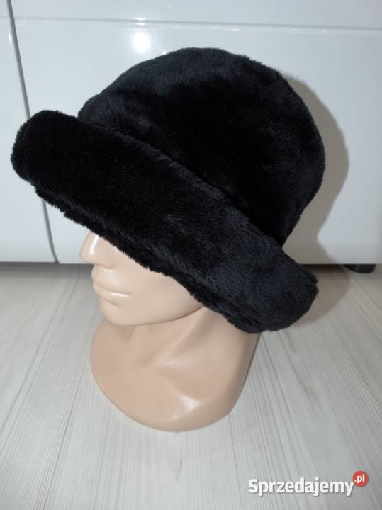 Czapka Kapelusz Bucket Zimowa Futrzana Sztuczne Dla kobiet podlaskie