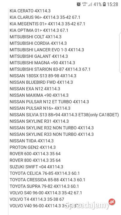 Sprzedam komplet alufelgi czarne volvo Kia