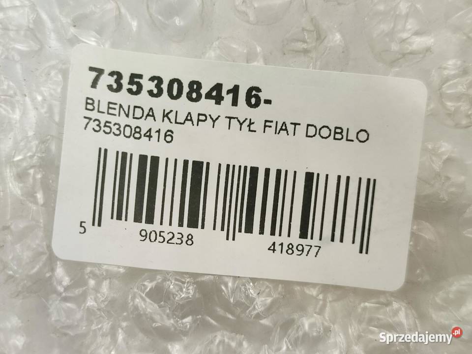 BLENDA KLAPY TYŁ FIAT DOBLO 20002009 735308416
