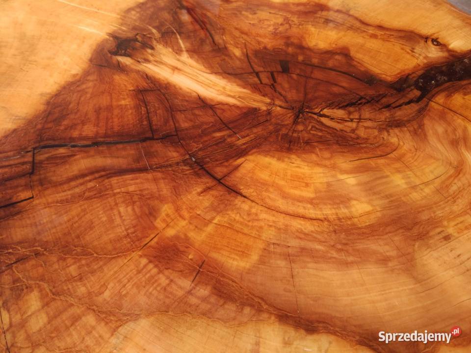 Blat ława stolik orzech kawowy z drewna plaster 77cm Zembrzyce