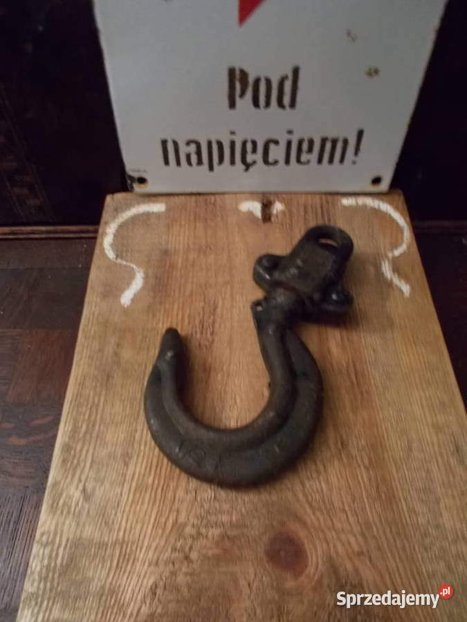 Stary Stalowy Hak do Wciągarki PRL Vintage Szczecin