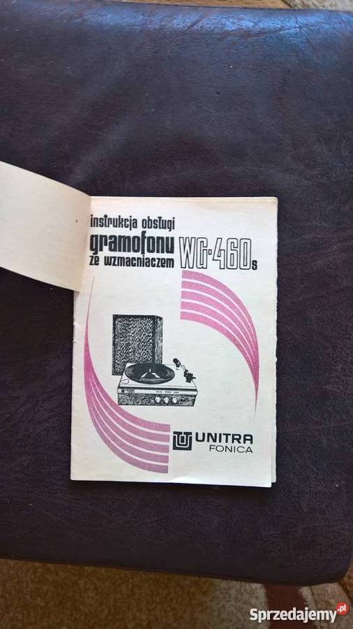 Instrukcja Obsługi Gramofonu WG 460s Unitra Wrocław