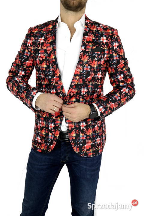 Giovanni Pera marynarka męska kolorowa krata Rozmiar 4XL Ostrów Wielkopolski