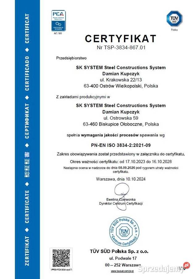 Hala 405 m2 stalowa produkcyjna magazyn warsztat Gdańsk