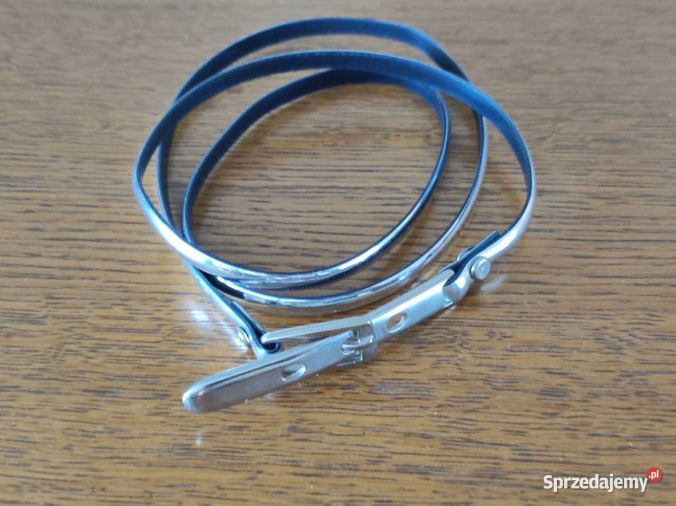 damski srebrny cienki pasek rzemyk giętki 0.6cm Kielce
