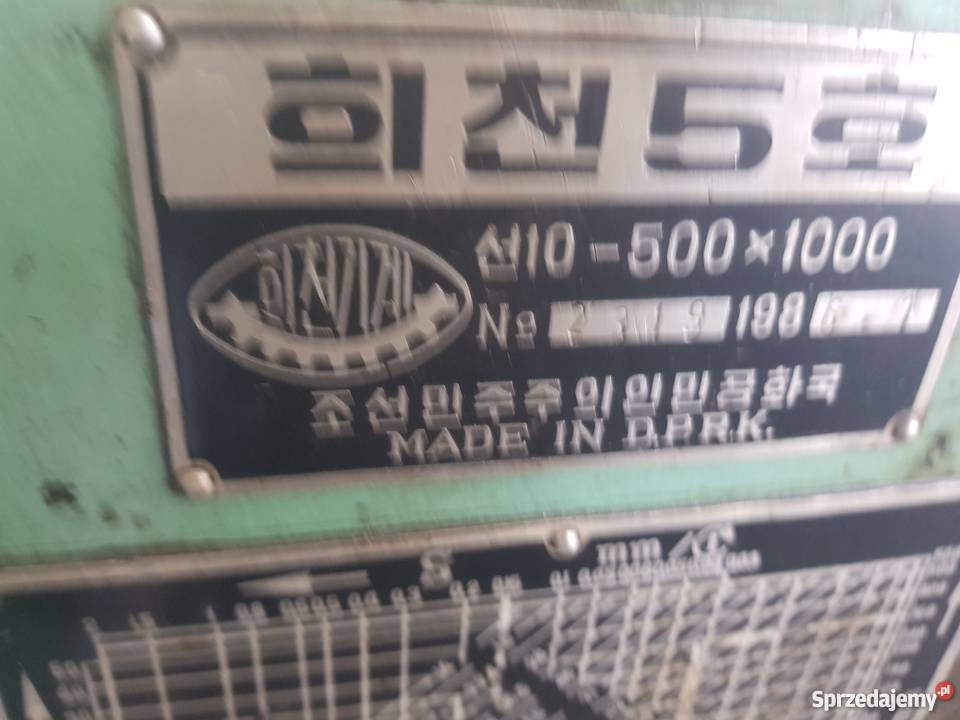Tokarka Huichon 500x1000 Koreanka 1987 i 1988 2 Produkcja Dzierzgoń