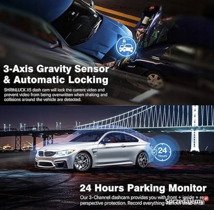 Kamera samochodowa Shrinluck X5 4K 3kanałowa Pozostałe Łuków
