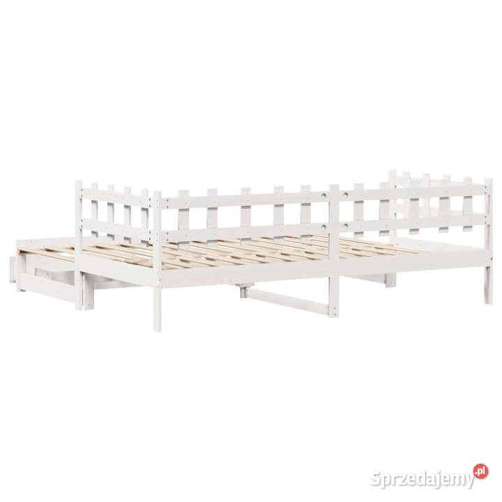 Sofa rozsuwana z szufladami bez materaca białe 203cm Warszawa sprzedam