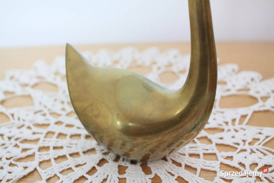 Mosiężna kaczka piękna figurka Pszczyna