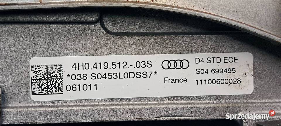 KOLUMNA KIEROWNICZA AUDI A8 D4 4H0419512 kujawsko-pomorskie Lipno