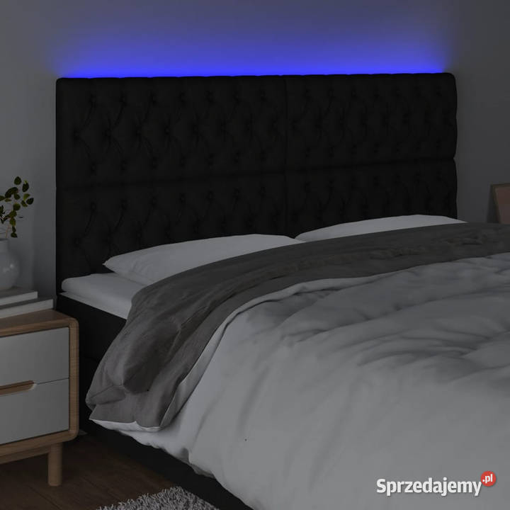 Zagłówek do łóżka z LED czarny 180x7x118128 Warszawa
