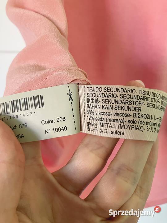 Piękny morelowy top bluzka jedwab Massimo Dutti bez rękawa