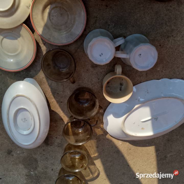 porcelana talerze kubki brązowy Międzychód